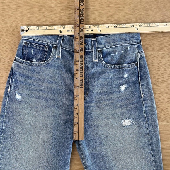 Women's Something Navy Size 0/25 Mom Jeans High Rise Straight Leg 100% Cotton - Picture 5 of 7